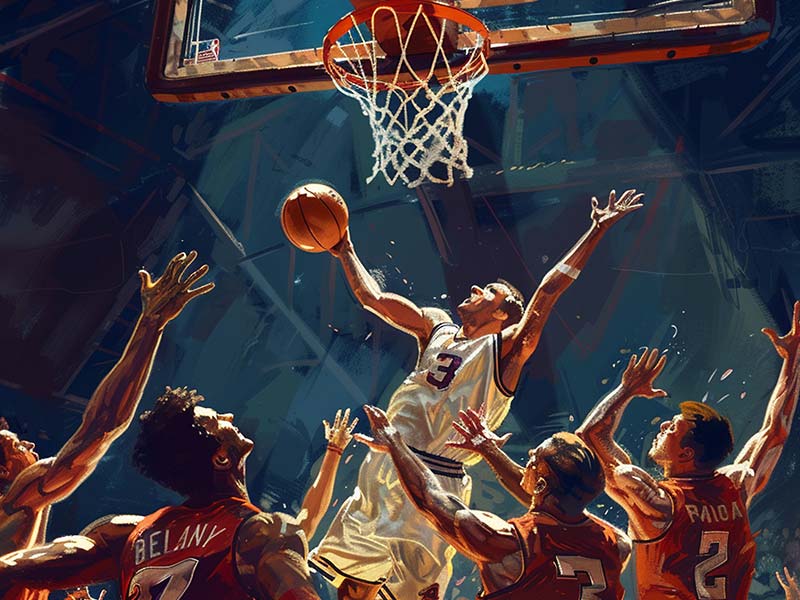 小姐姐和一群小伙一起打球，都分不清谁是对手谁是队友